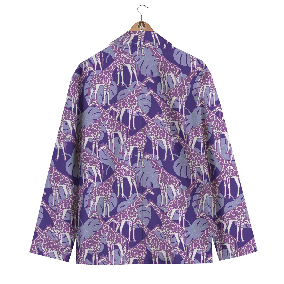 Giraffe Purple Pattern Print Men's Blazer-grizzshop