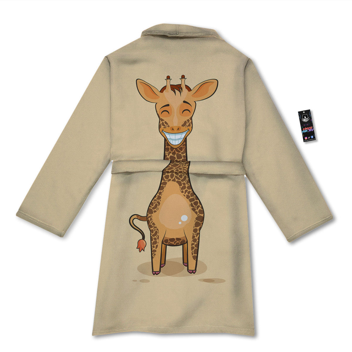 Giraffe Smiley Face Print Bathrobe-grizzshop