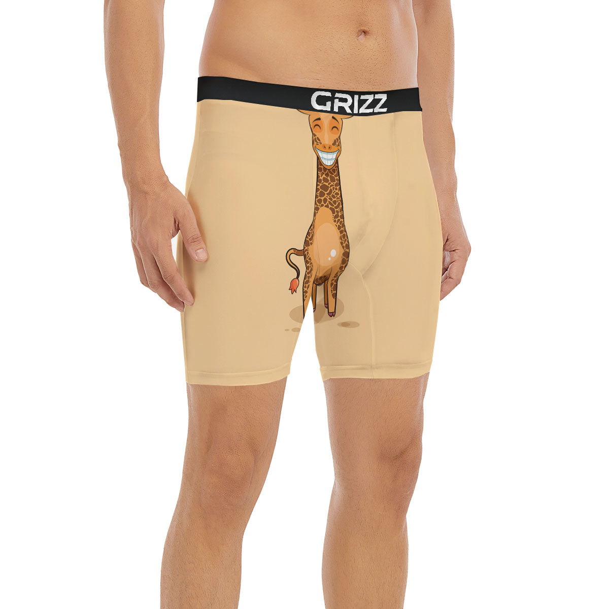 Giraffe Smiley Face Print Boxer Briefs-grizzshop