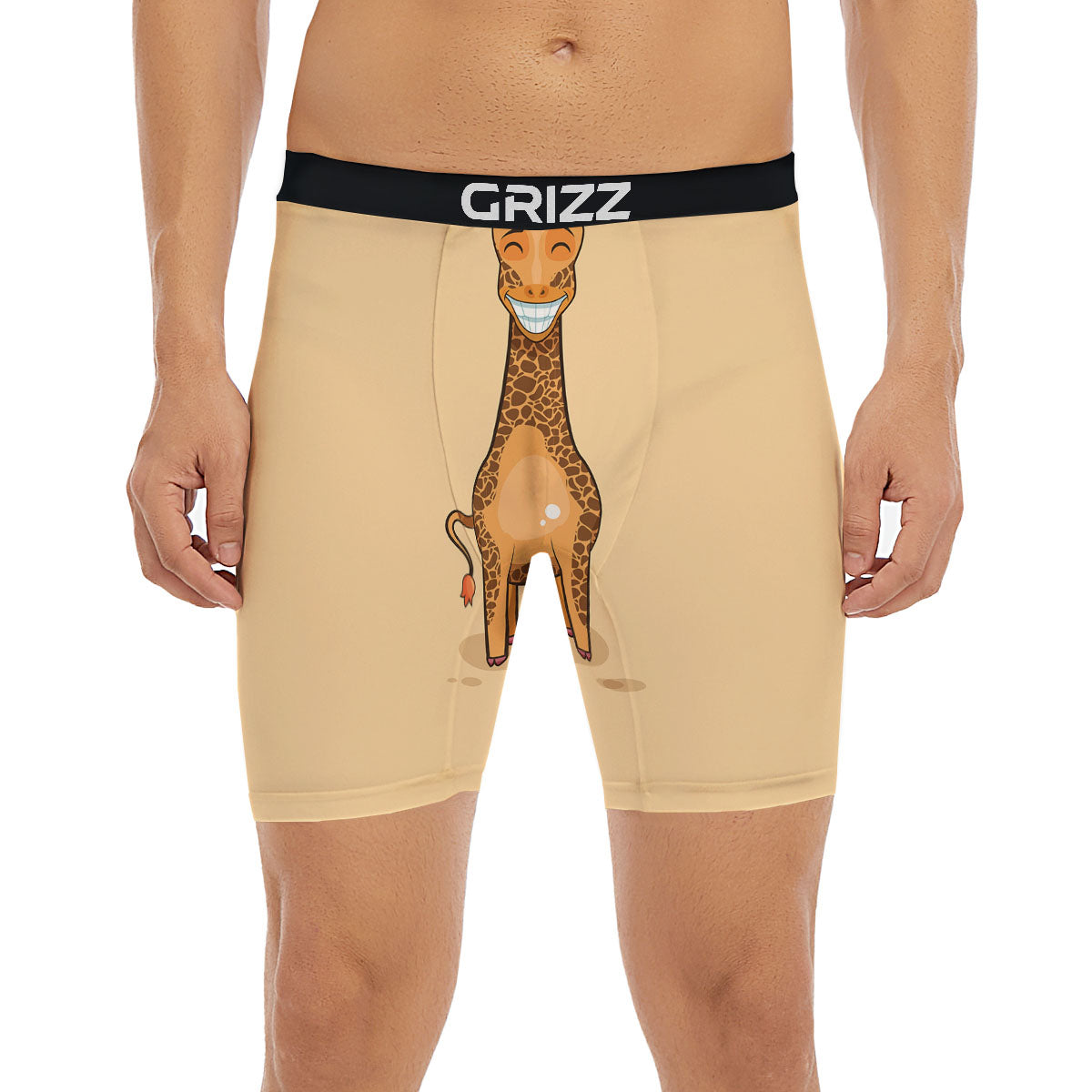 Giraffe Smiley Face Print Boxer Briefs-grizzshop