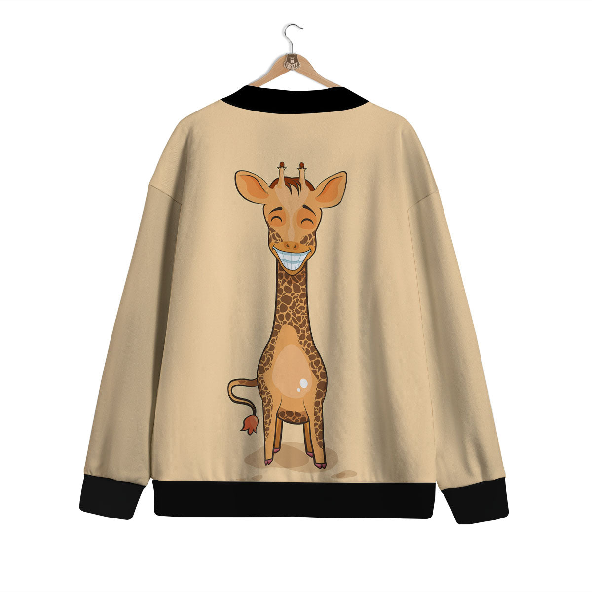Giraffe Smiley Face Print Cardigan-grizzshop