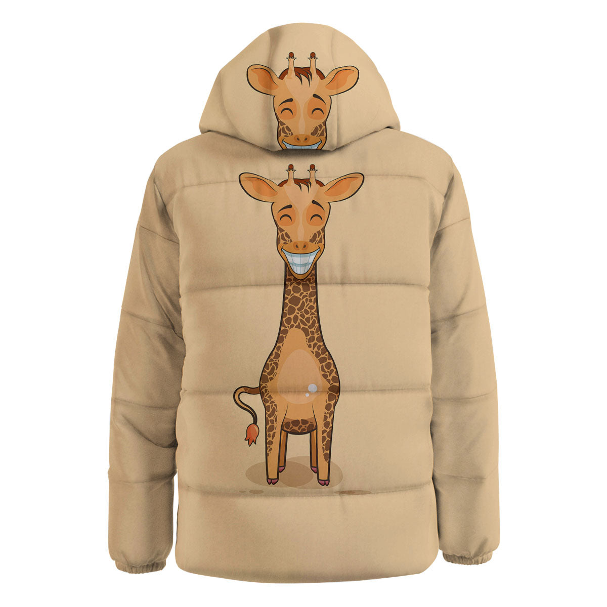 Giraffe Smiley Face Print Down Jacket-grizzshop