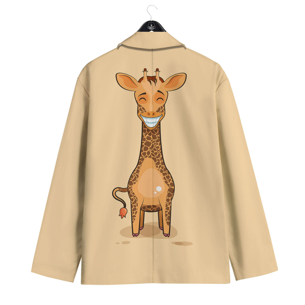 Giraffe Smiley Face Print Men's Sport Coat-grizzshop