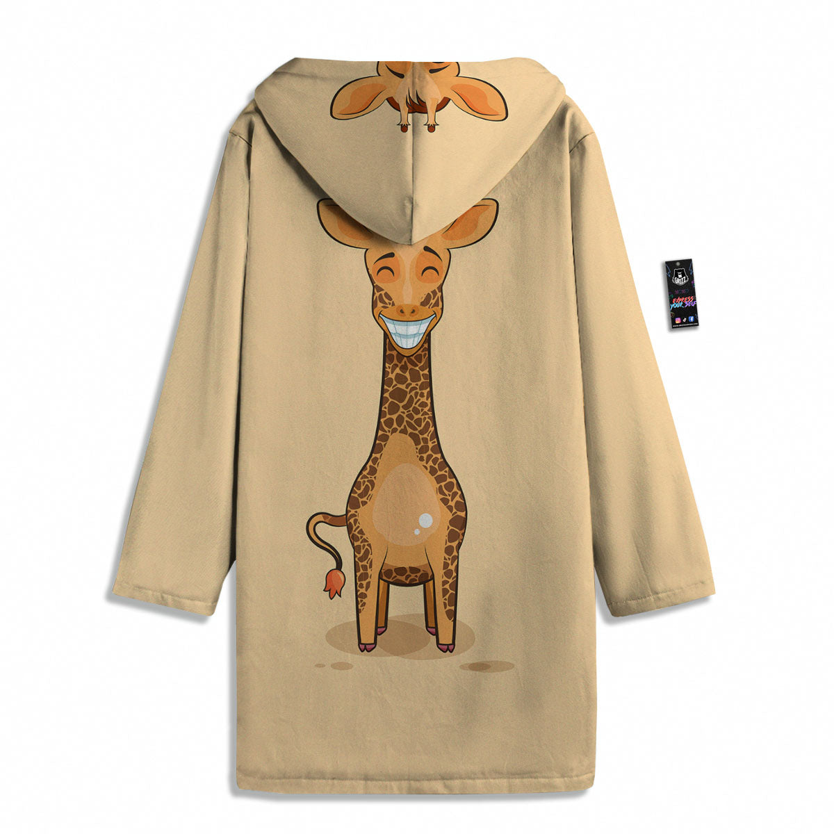 Giraffe Smiley Face Print Men's Windbreaker Jacket-grizzshop
