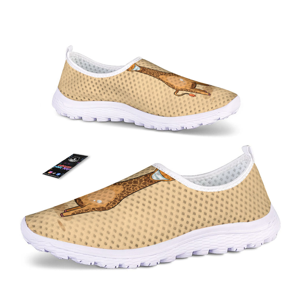 Giraffe Smiley Face Print Nurse Shoes-grizzshop