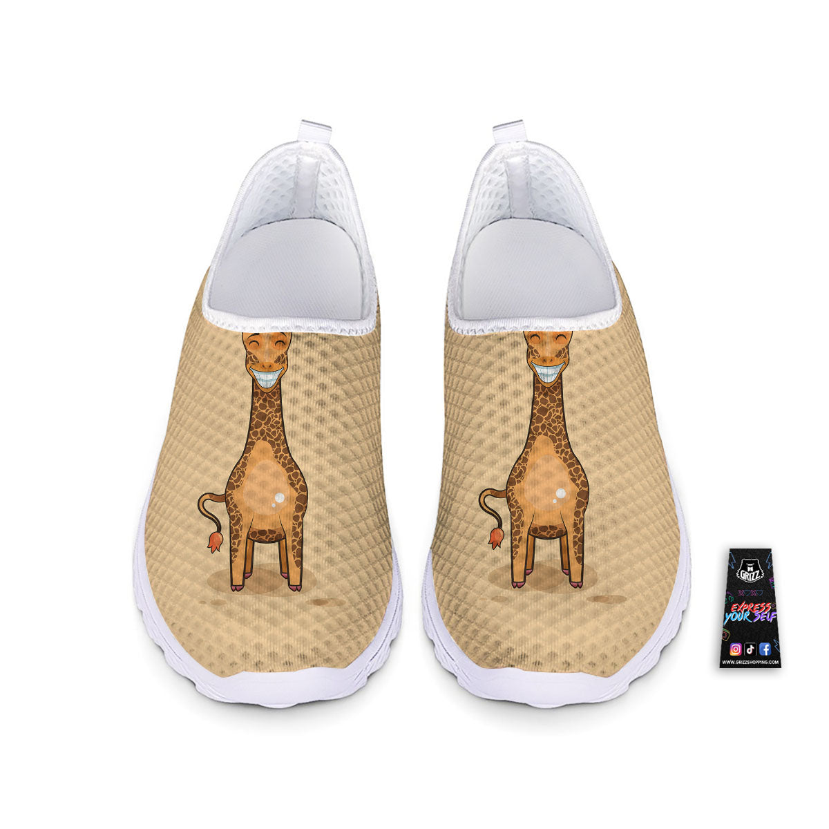 Giraffe Smiley Face Print Nurse Shoes-grizzshop