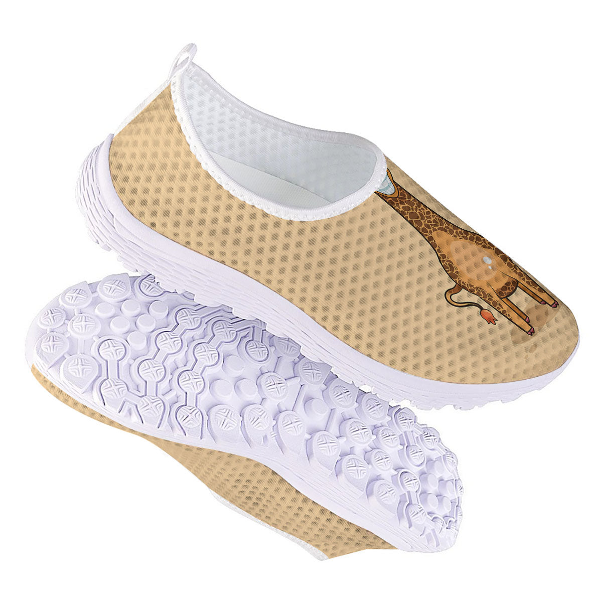 Giraffe Smiley Face Print Nurse Shoes-grizzshop