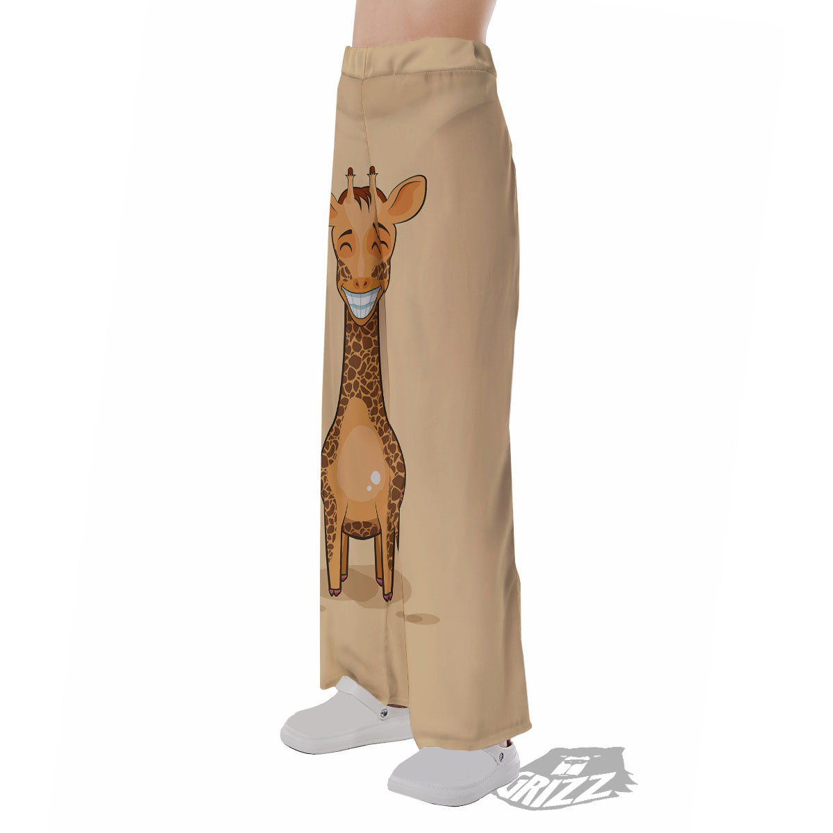 Giraffe Smiley Face Print Pajama Pants-grizzshop