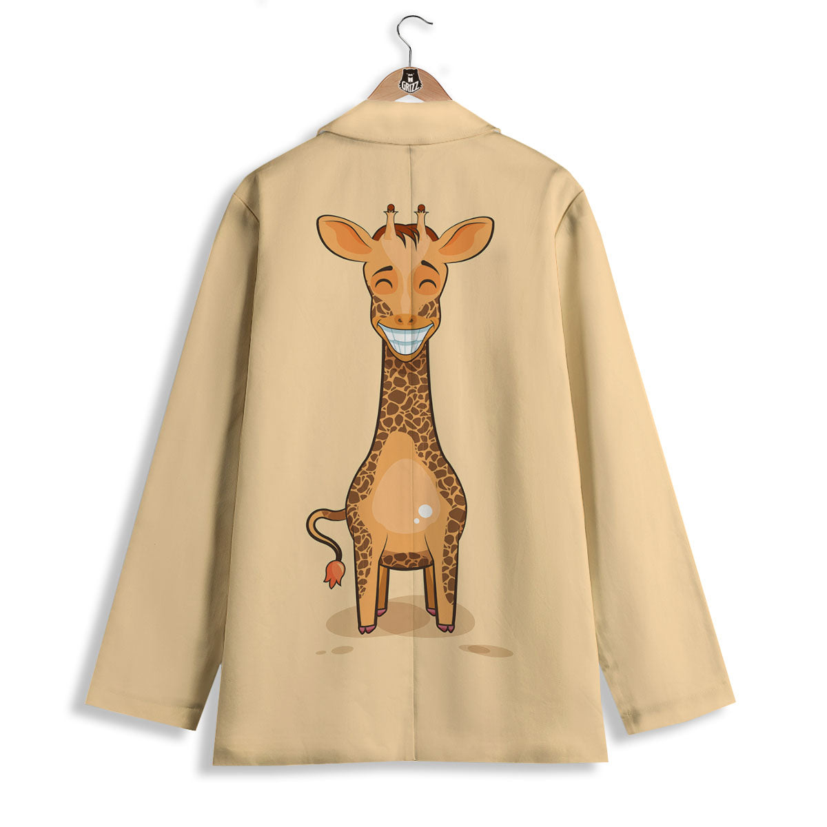 Giraffe Smiley Face Print Women's Blazer-grizzshop