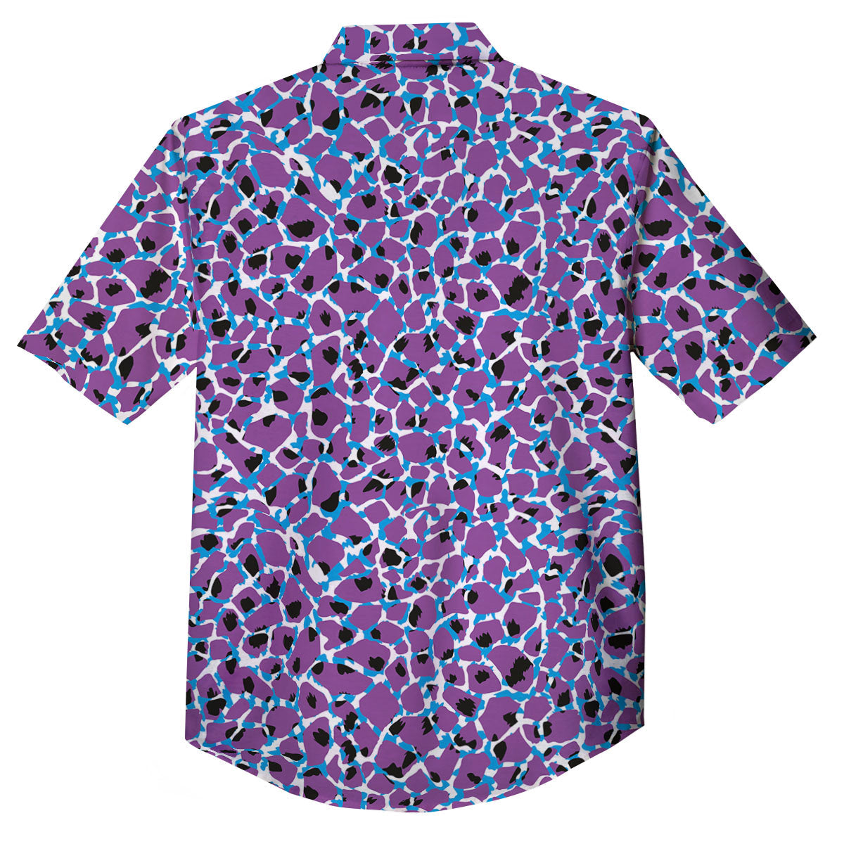 Giraffe Teal And Purple Print Pattern Button Up Shirt-grizzshop