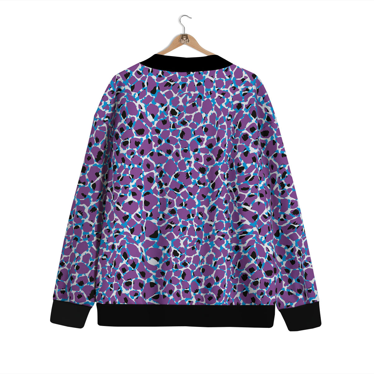 Giraffe Teal And Purple Print Pattern Cardigan-grizzshop