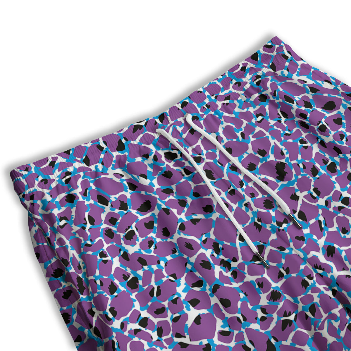 Giraffe Teal And Purple Print Pattern Men's Athletic Shorts