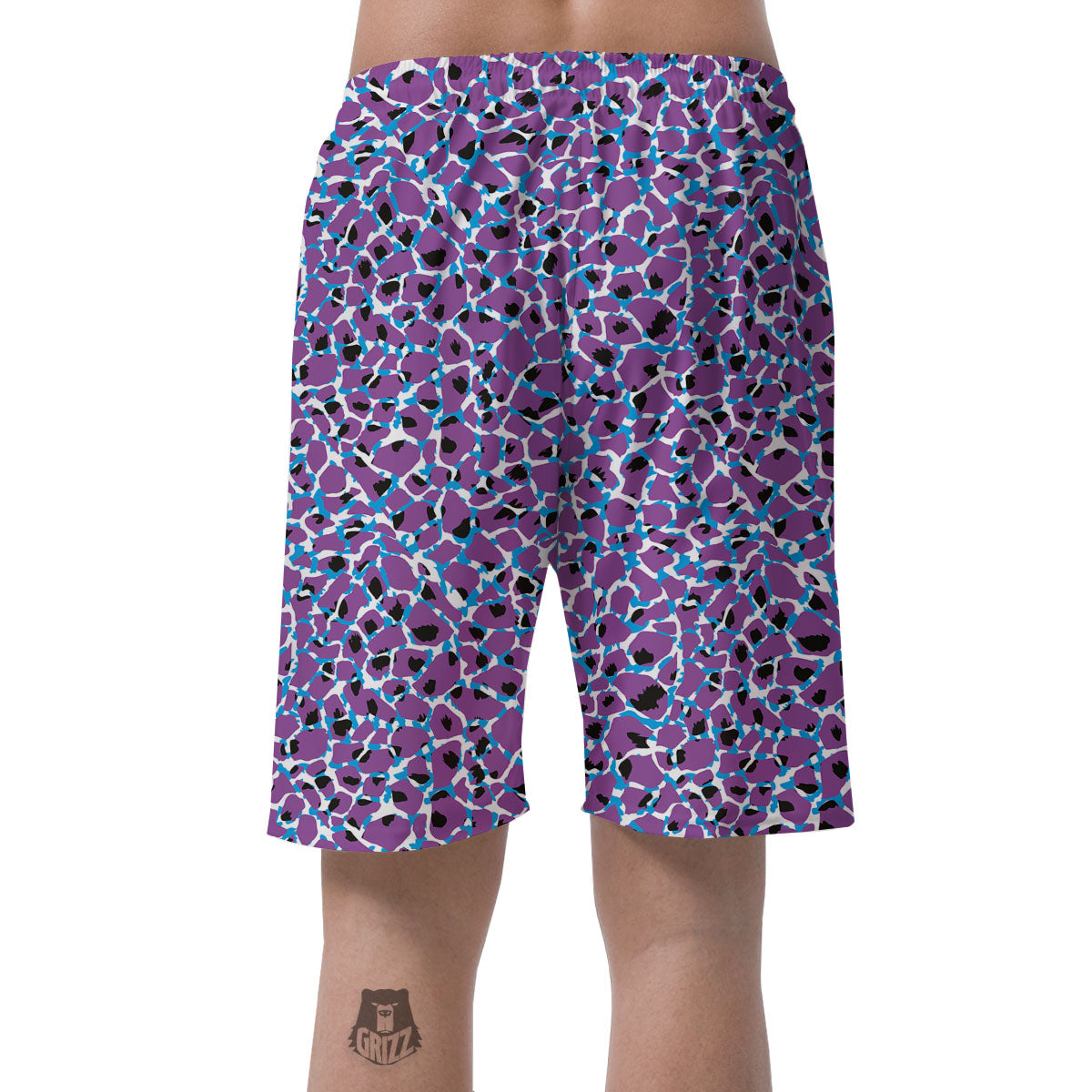 Giraffe Teal And Purple Print Pattern Men's Shorts-grizzshop