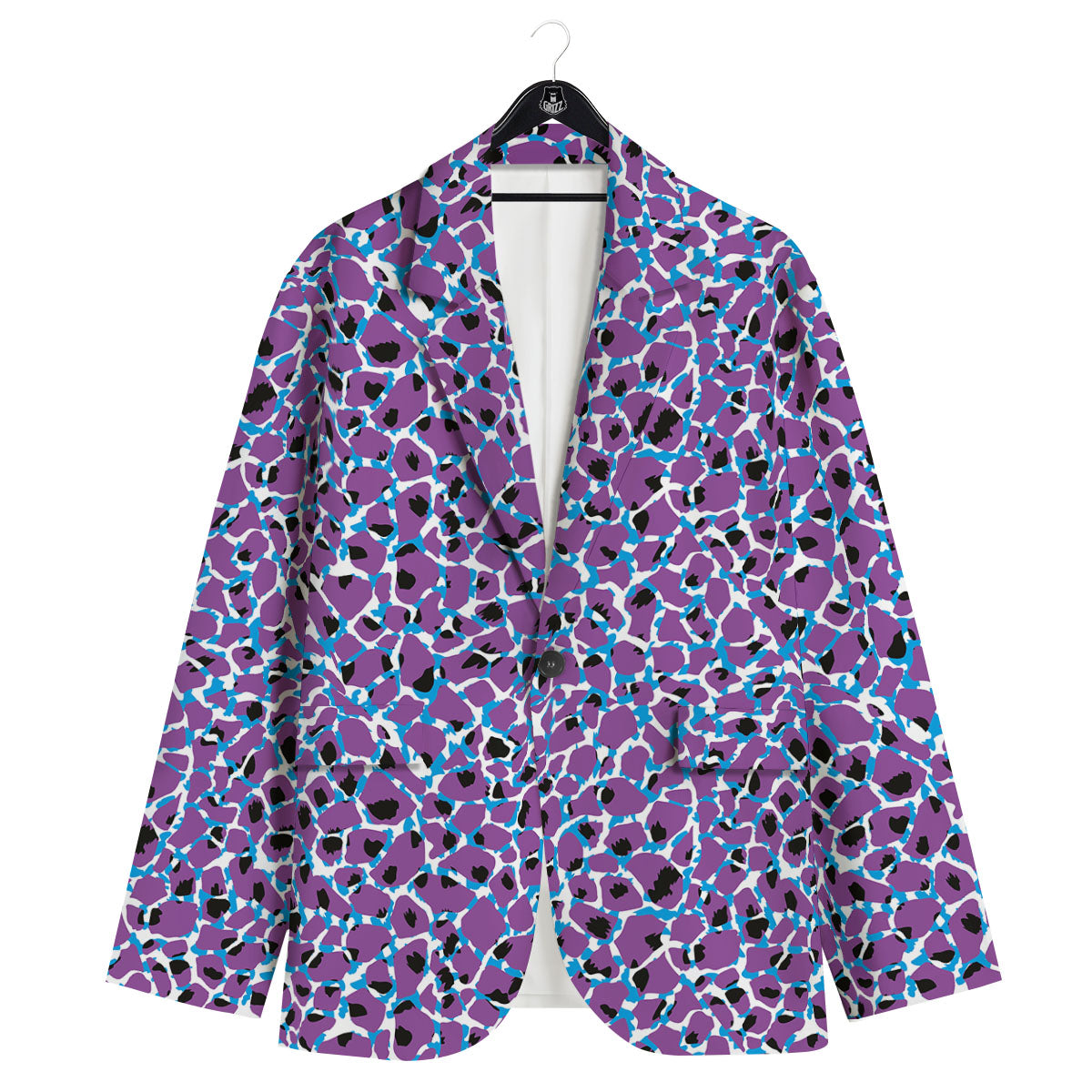 Giraffe Teal And Purple Print Pattern Men's Sport Coat-grizzshop