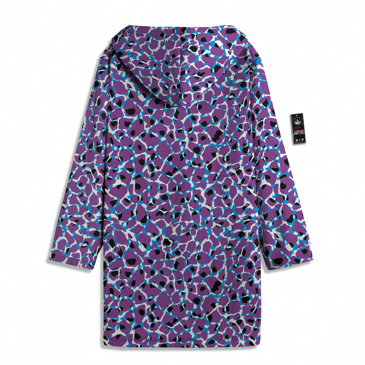 Giraffe Teal And Purple Print Pattern Men's Windbreaker Jacket-grizzshop