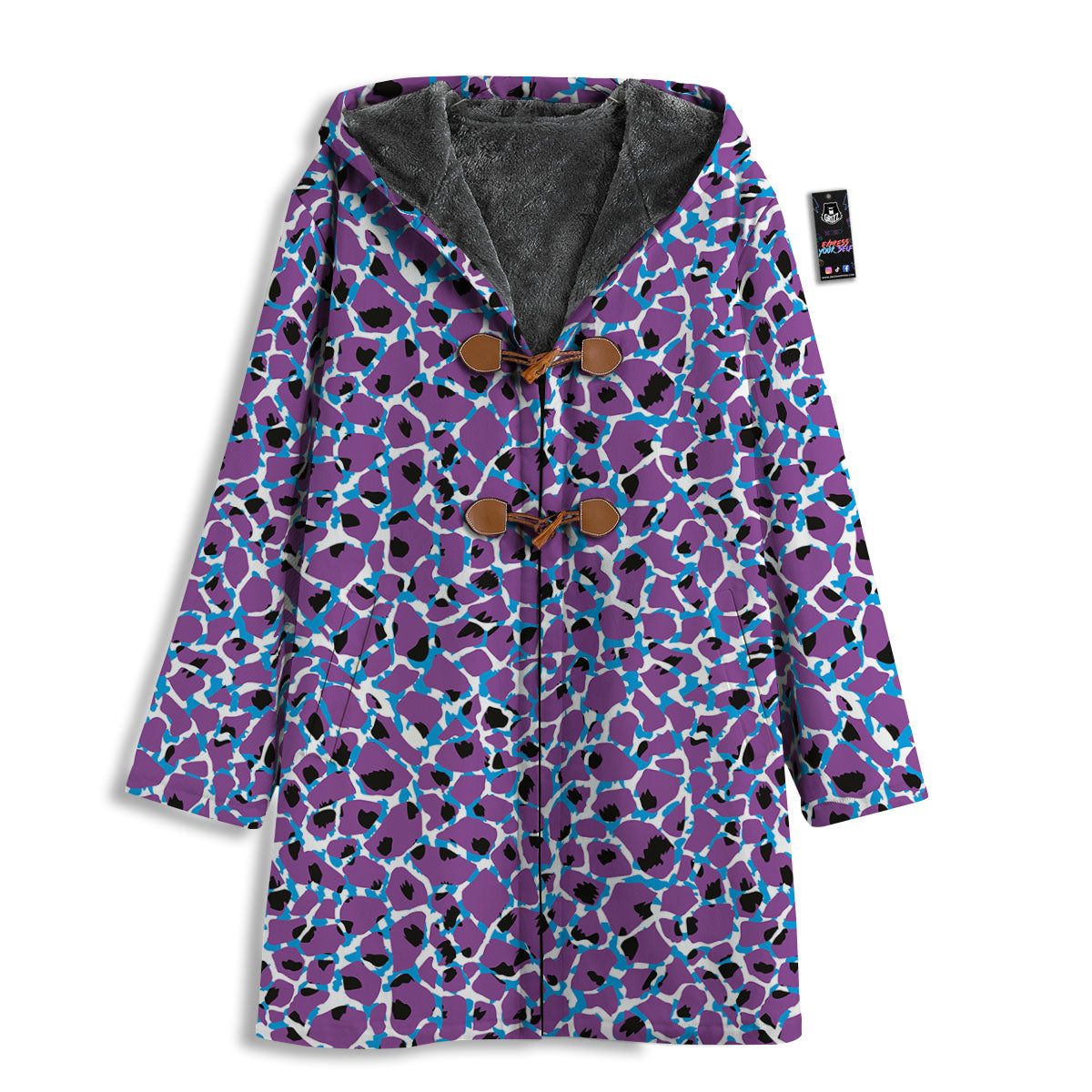 Giraffe Teal And Purple Print Pattern Men's Windbreaker Jacket-grizzshop