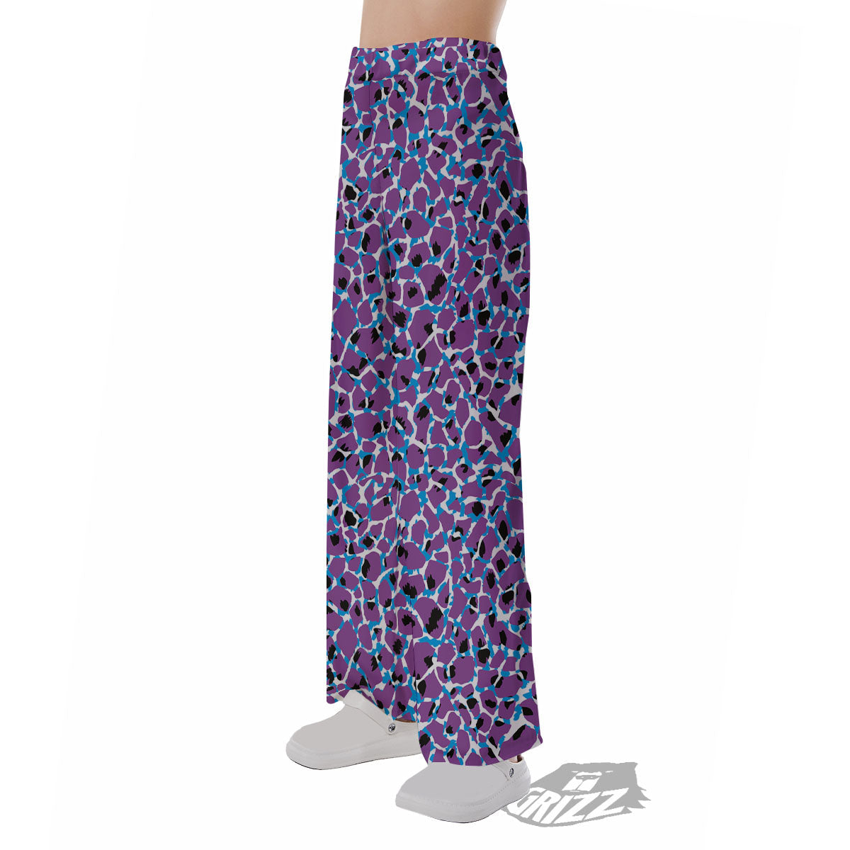 Giraffe Teal And Purple Print Pattern Pajama Pants-grizzshop