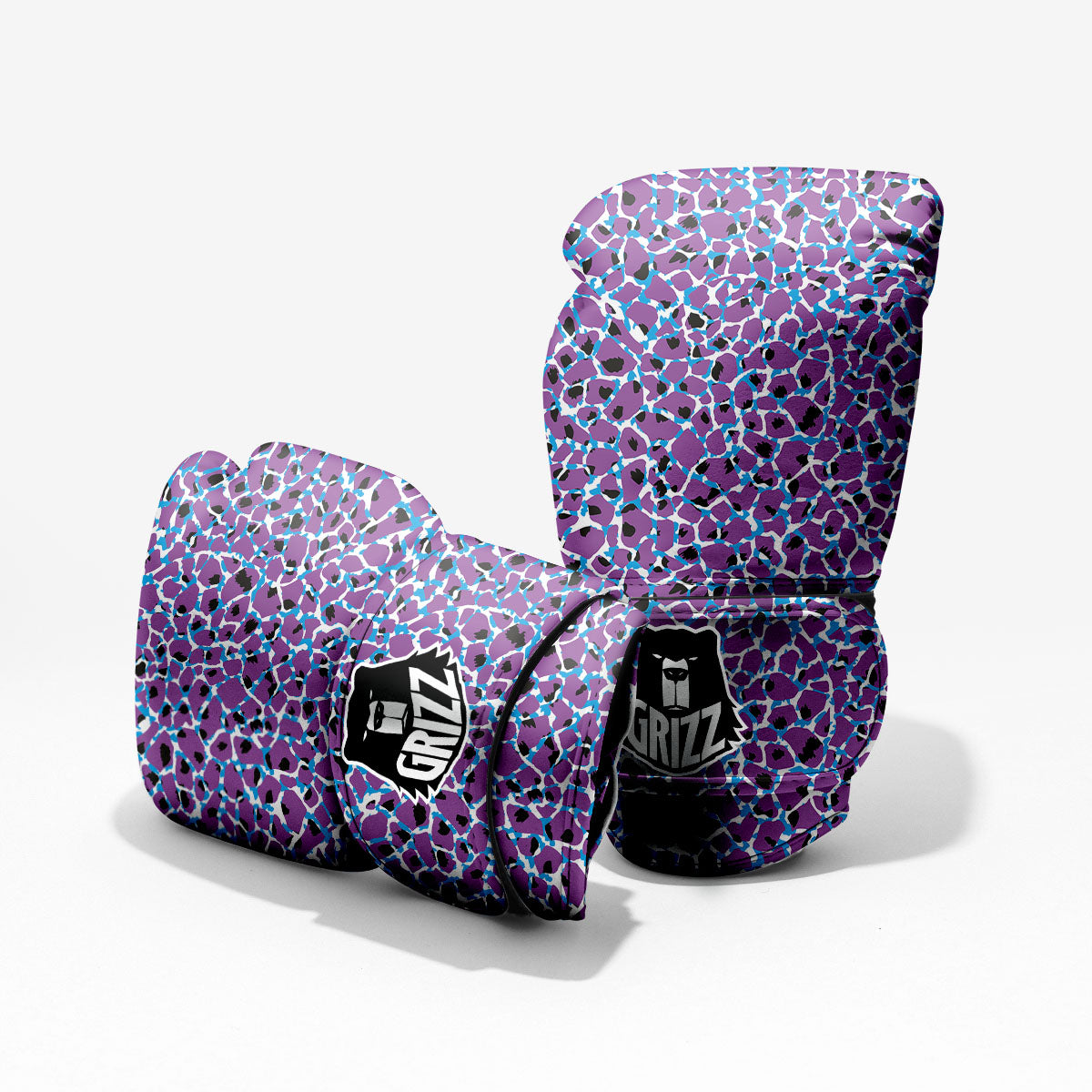 Giraffe Teal And Purple Print Pattern Pro Boxing Glove