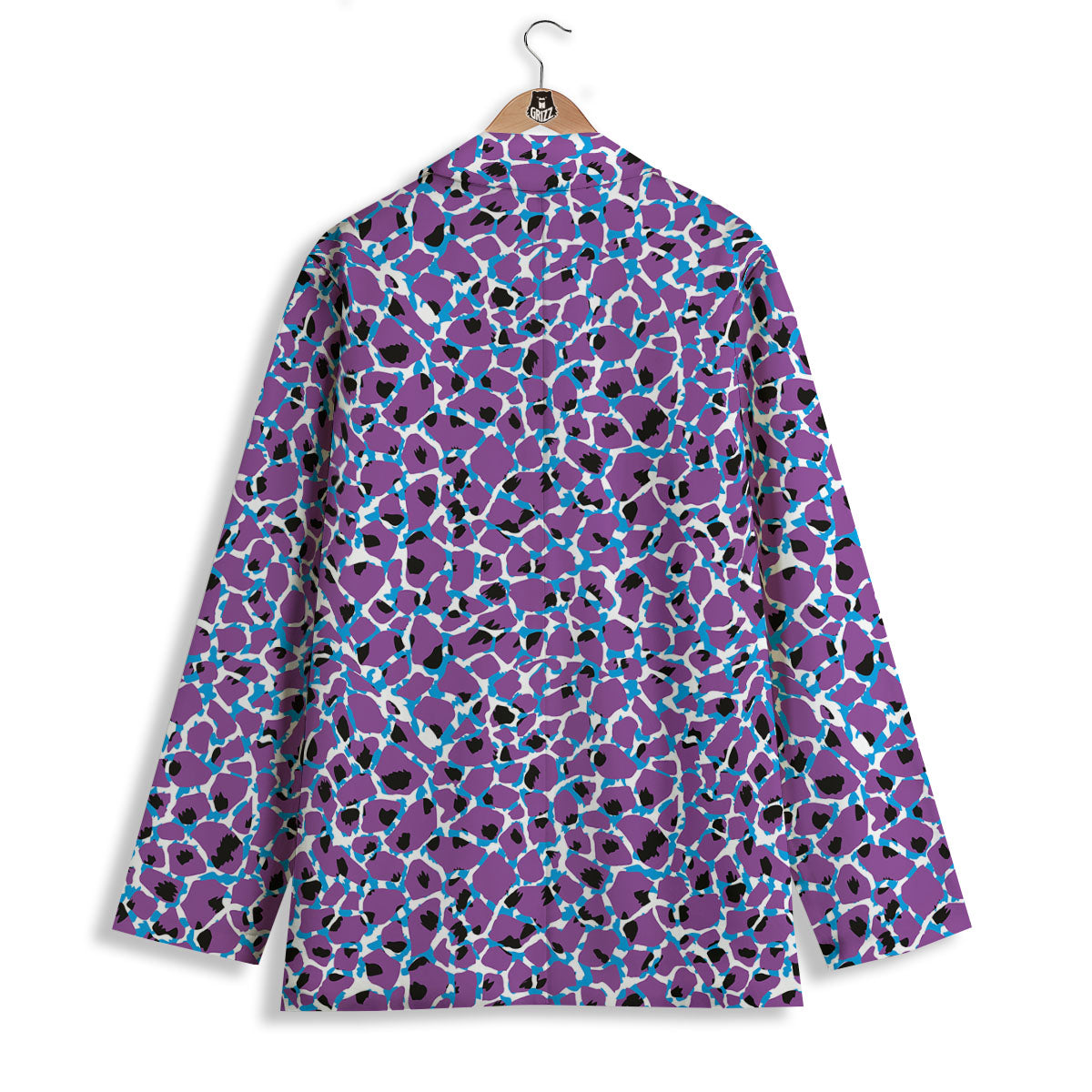 Giraffe Teal And Purple Print Pattern Women's Blazer-grizzshop