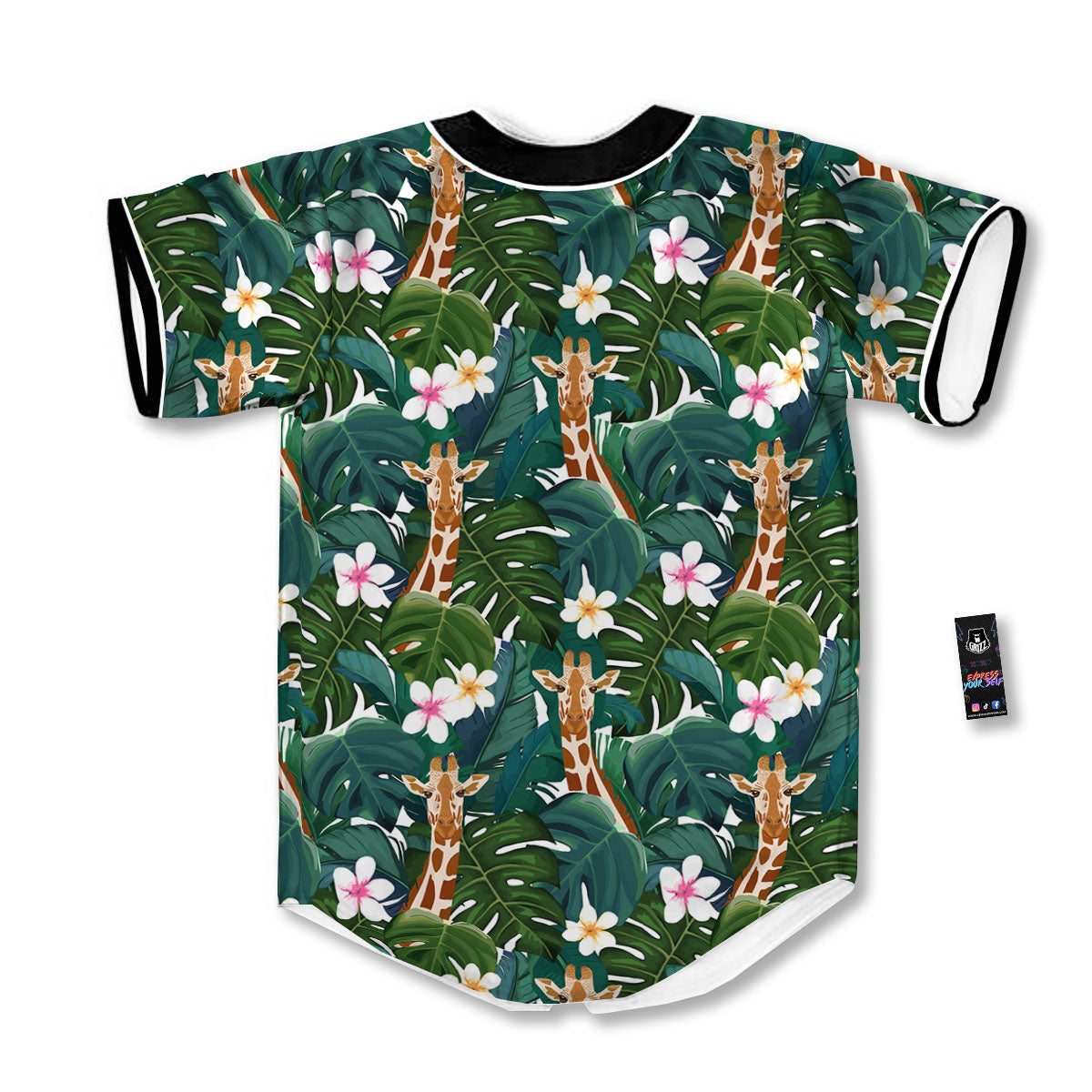 Giraffe Tropical Print Pattern Baseball Jersey-grizzshop