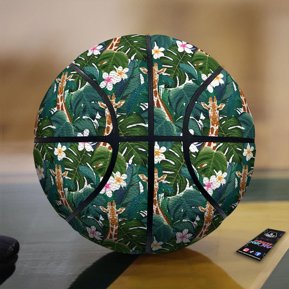 Giraffe Tropical Print Pattern Basketball