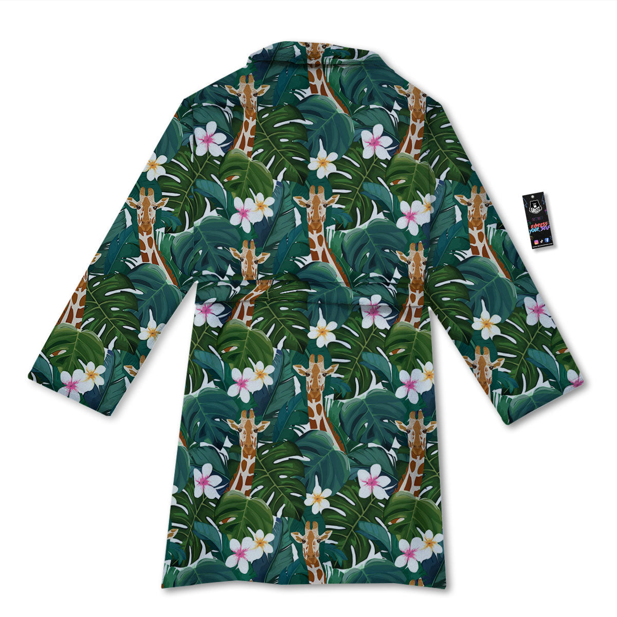 Giraffe Tropical Print Pattern Bathrobe-grizzshop