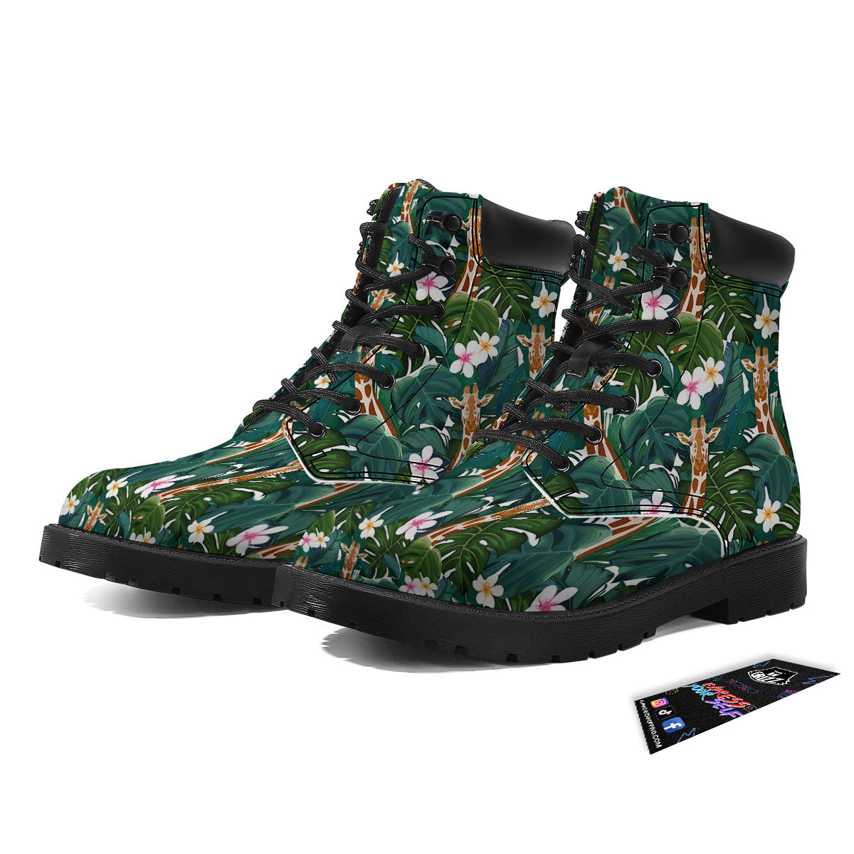 Giraffe Tropical Print Pattern Boots-grizzshop