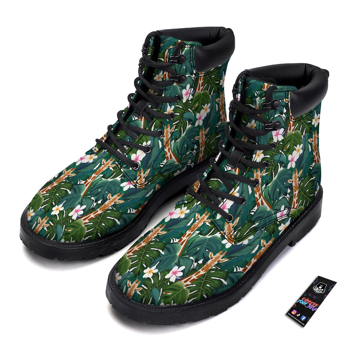 Giraffe Tropical Print Pattern Boots-grizzshop