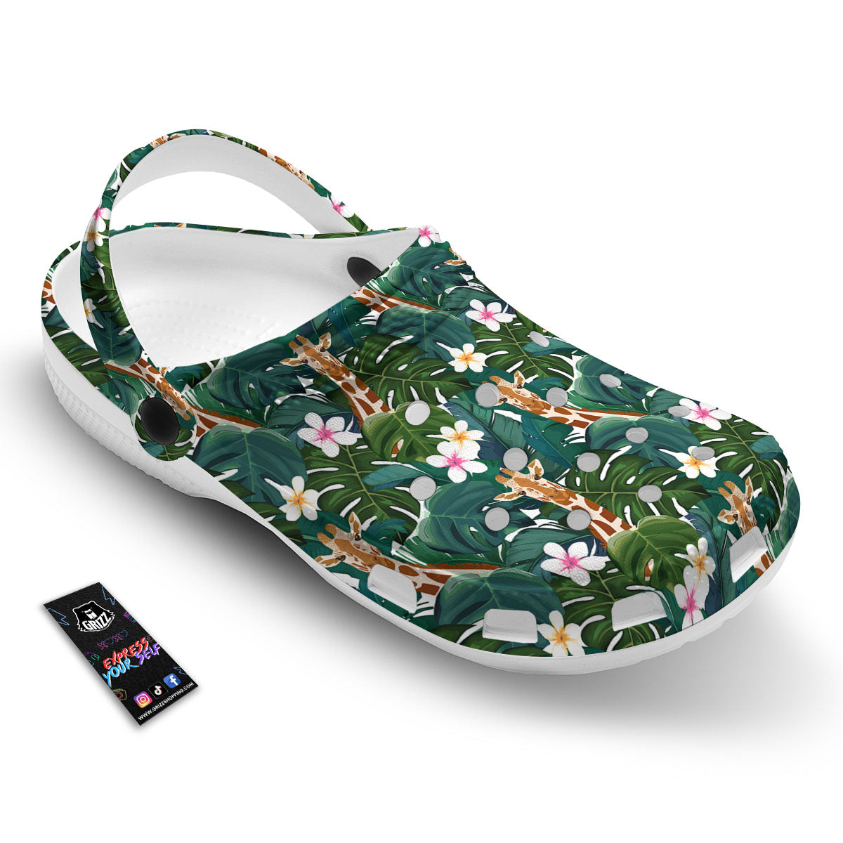 Giraffe Tropical Print Pattern Clog-grizzshop