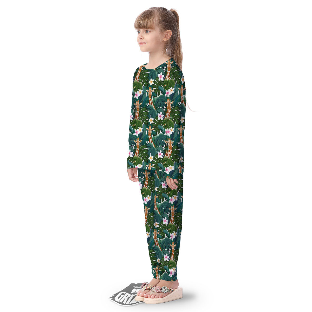 Giraffe Tropical Print Pattern Kid's Pajamas-grizzshop