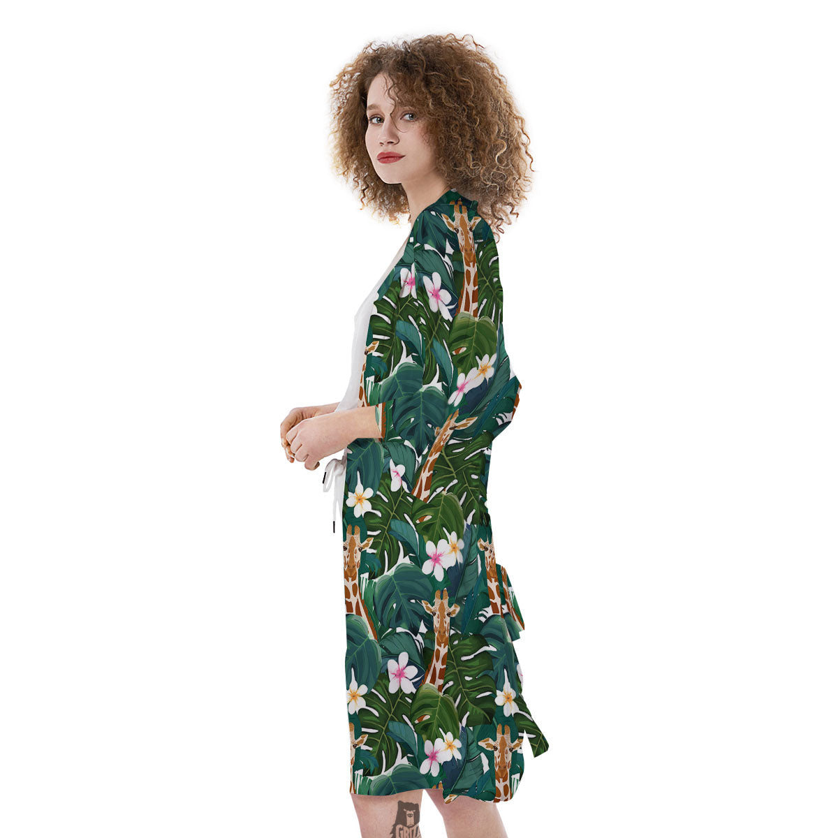 Giraffe Tropical Print Pattern Kimono-grizzshop