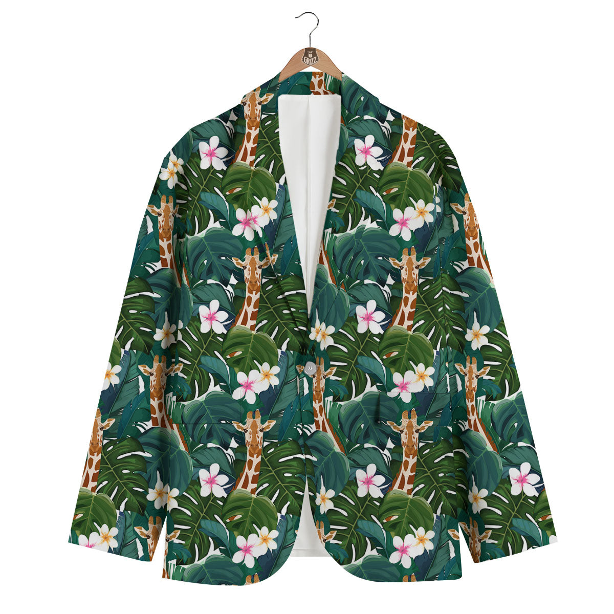 Giraffe Tropical Print Pattern Men's Blazer-grizzshop