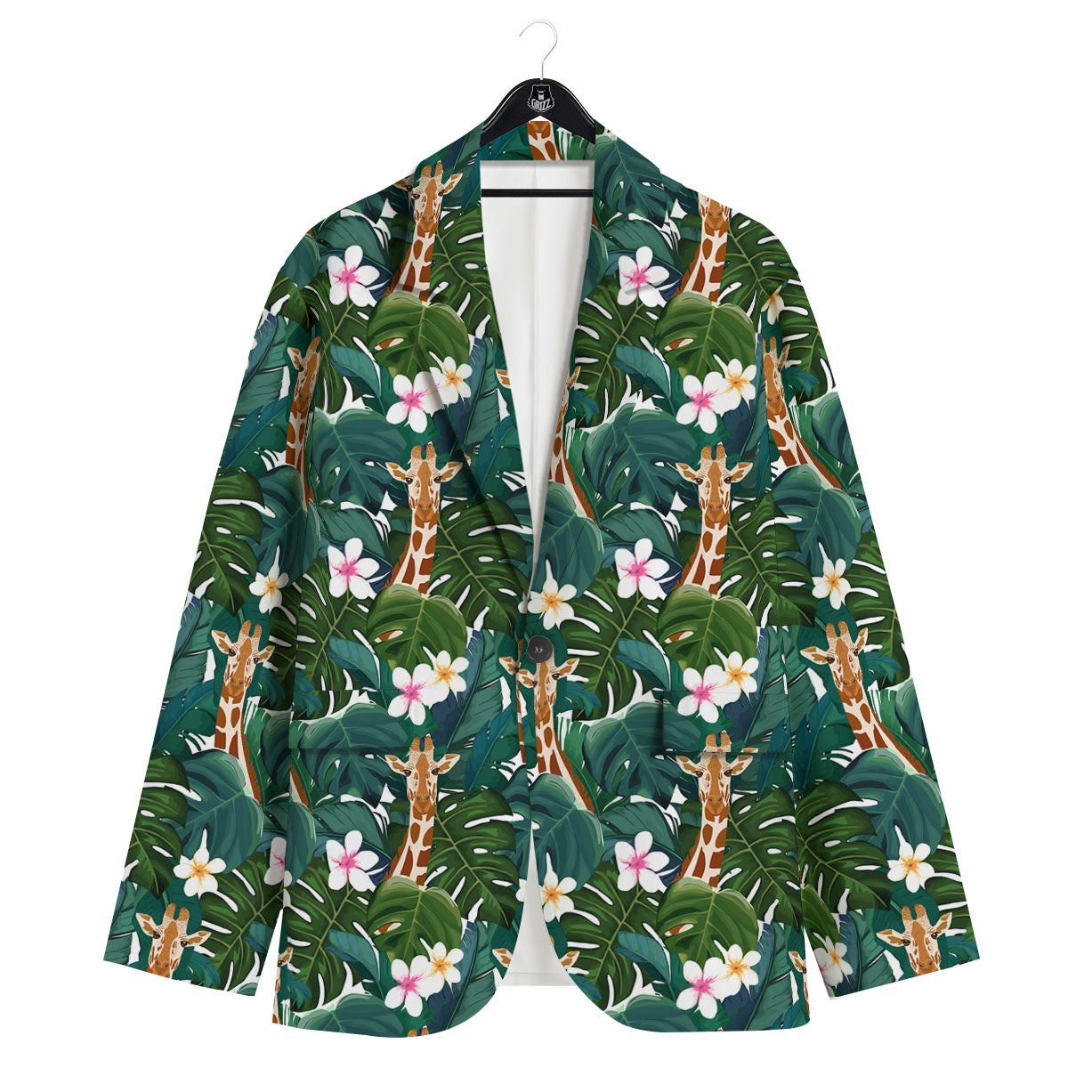 Giraffe Tropical Print Pattern Men's Sport Coat-grizzshop