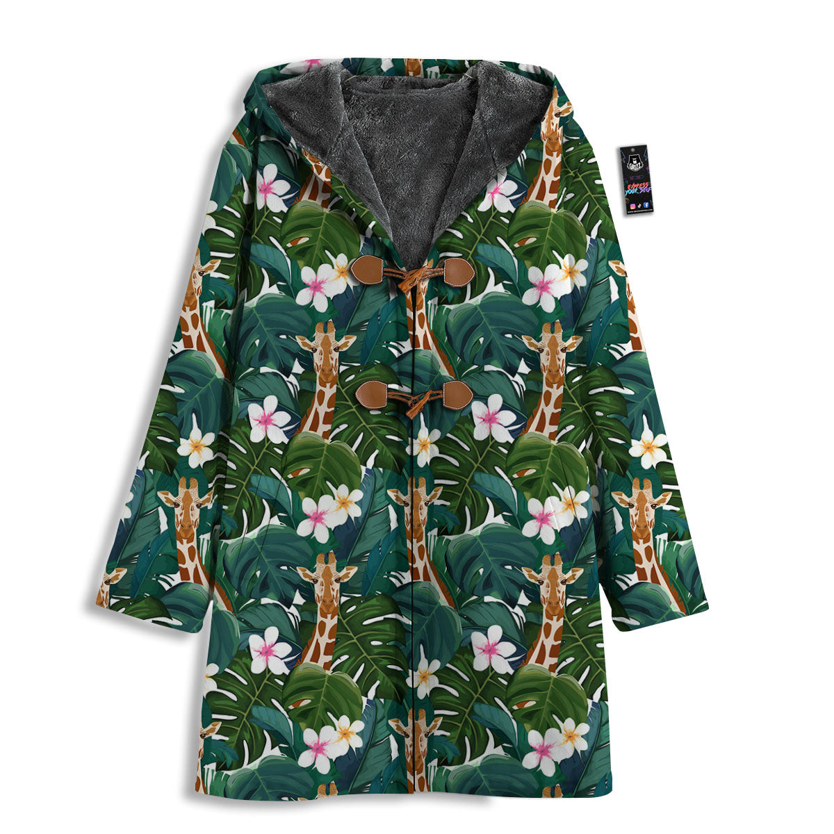 Giraffe Tropical Print Pattern Men's Windbreaker Jacket-grizzshop