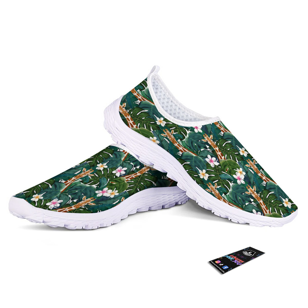 Giraffe Tropical Print Pattern Nurse Shoes-grizzshop