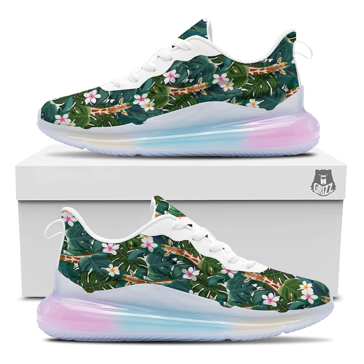 Giraffe Tropical Print Pattern Running Sneakers-grizzshop
