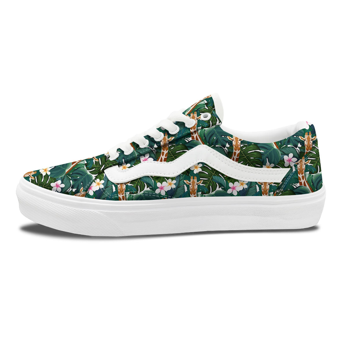 Giraffe Tropical Print Pattern Skate Shoes-grizzshop