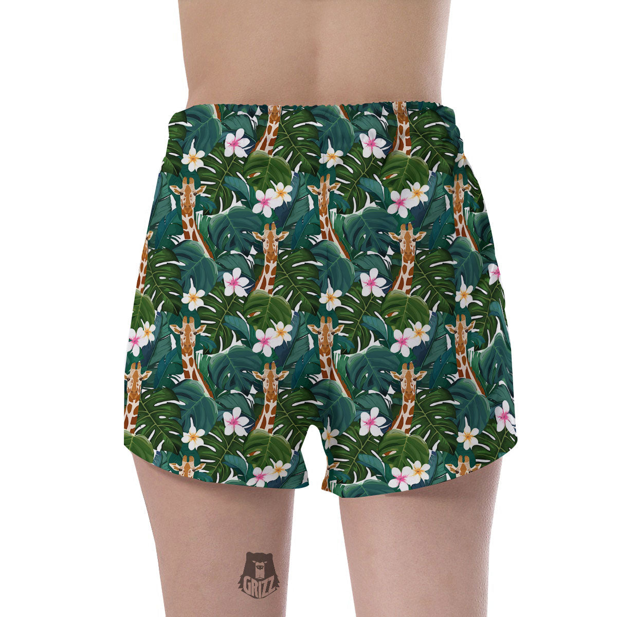 Giraffe Tropical Print Pattern Women's Shorts-grizzshop