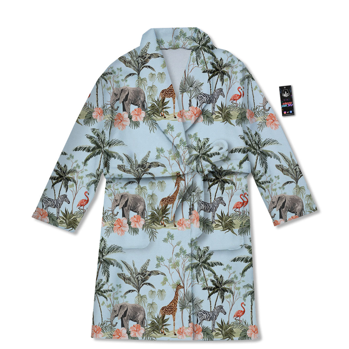 Giraffe Tropical Zebra Print Pattern Bathrobe-grizzshop
