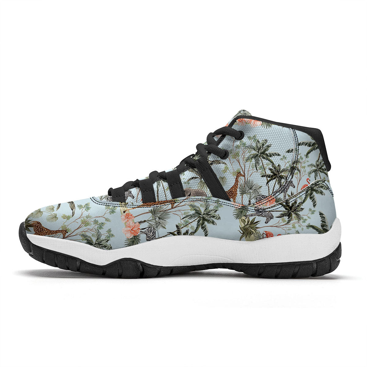 Giraffe Tropical Zebra Print Pattern Black Bball Shoes-grizzshop