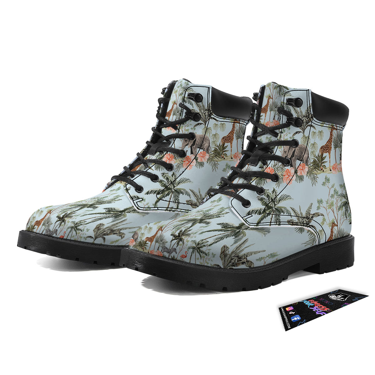 Giraffe Tropical Zebra Print Pattern Boots-grizzshop
