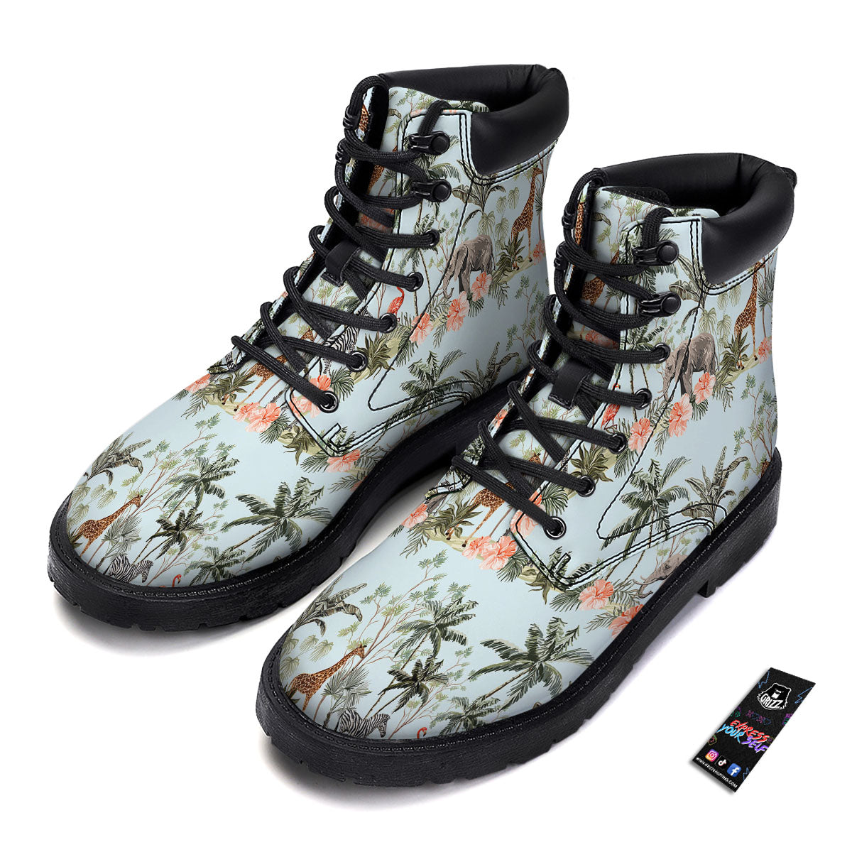 Giraffe Tropical Zebra Print Pattern Boots-grizzshop