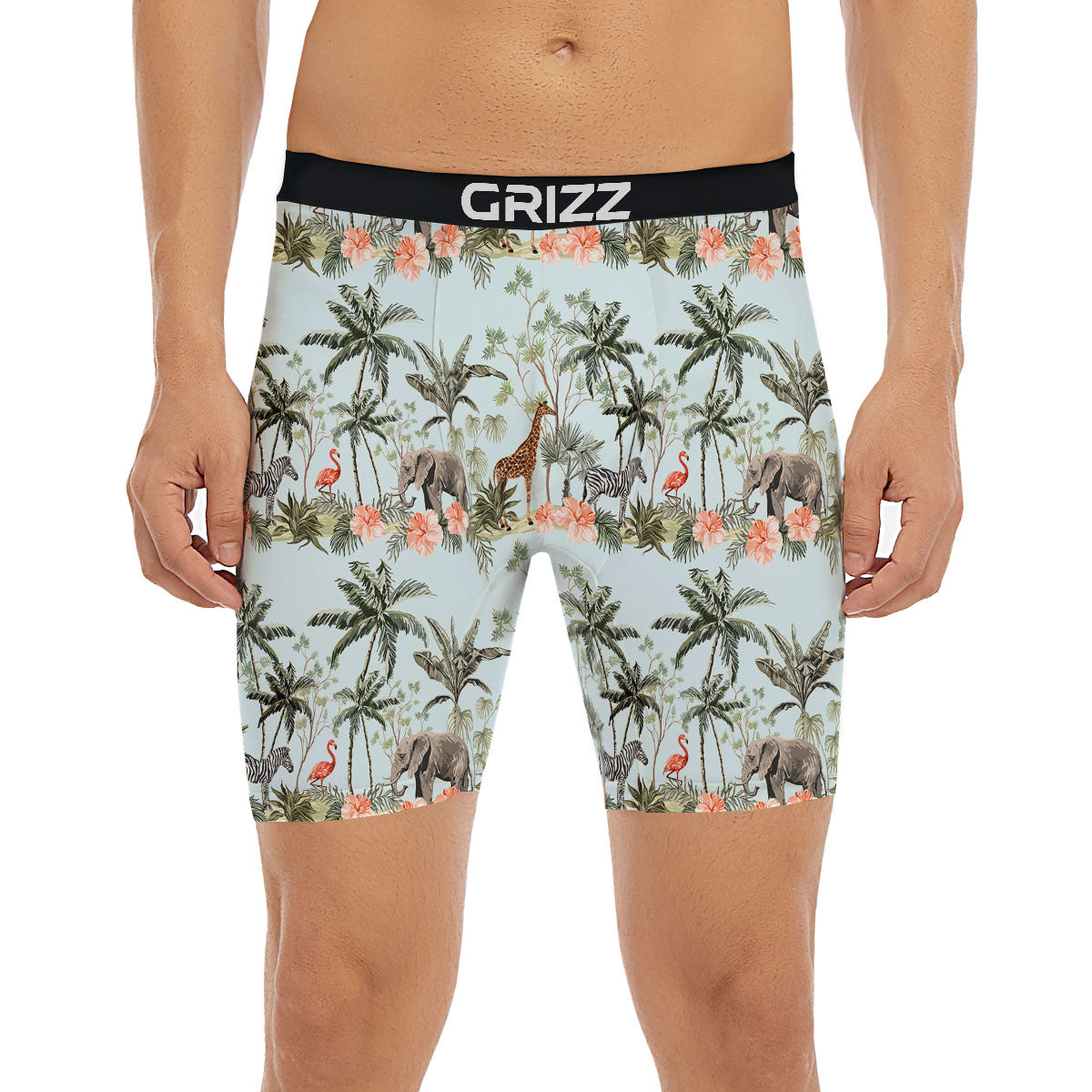 Giraffe Tropical Zebra Print Pattern Boxer Briefs-grizzshop