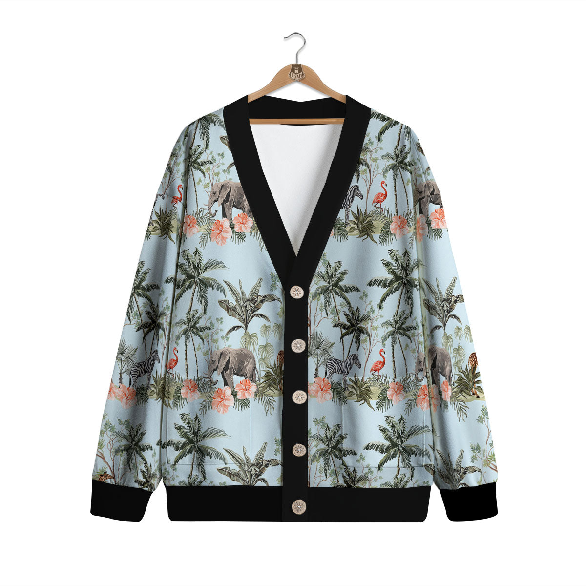 Giraffe Tropical Zebra Print Pattern Cardigan-grizzshop