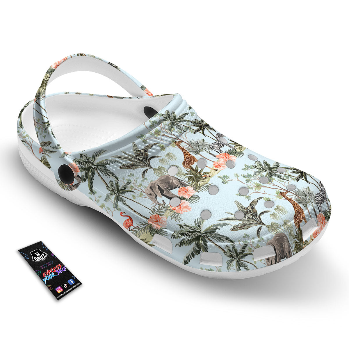 Giraffe Tropical Zebra Print Pattern Clog-grizzshop