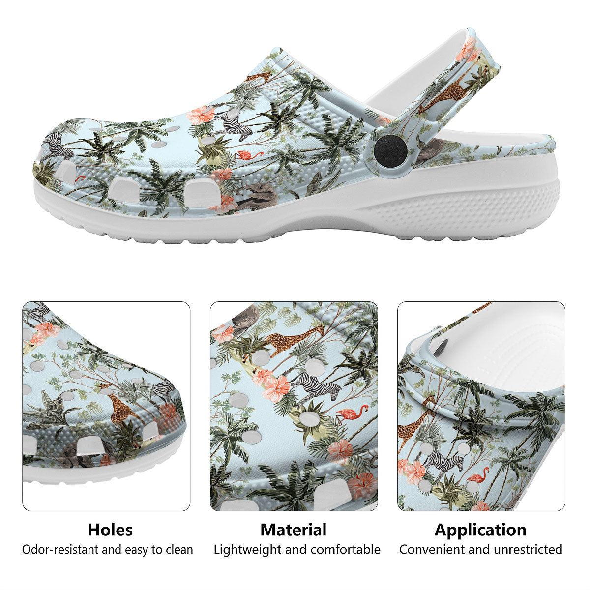 Giraffe Tropical Zebra Print Pattern Clog-grizzshop