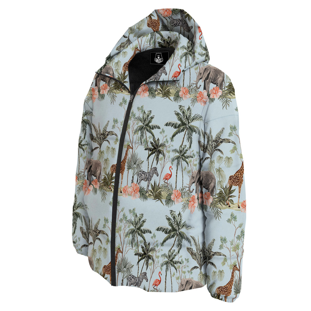 Giraffe Tropical Zebra Print Pattern Down Jacket-grizzshop