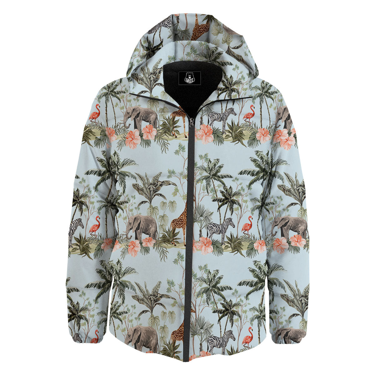 Giraffe Tropical Zebra Print Pattern Down Jacket-grizzshop
