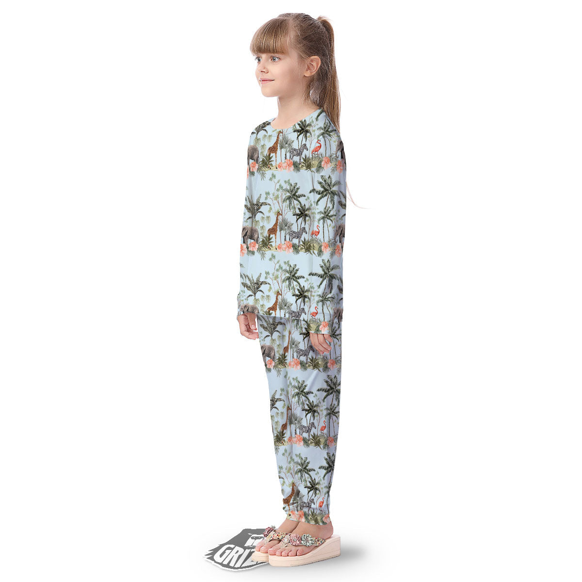 Giraffe Tropical Zebra Print Pattern Kid's Pajamas-grizzshop