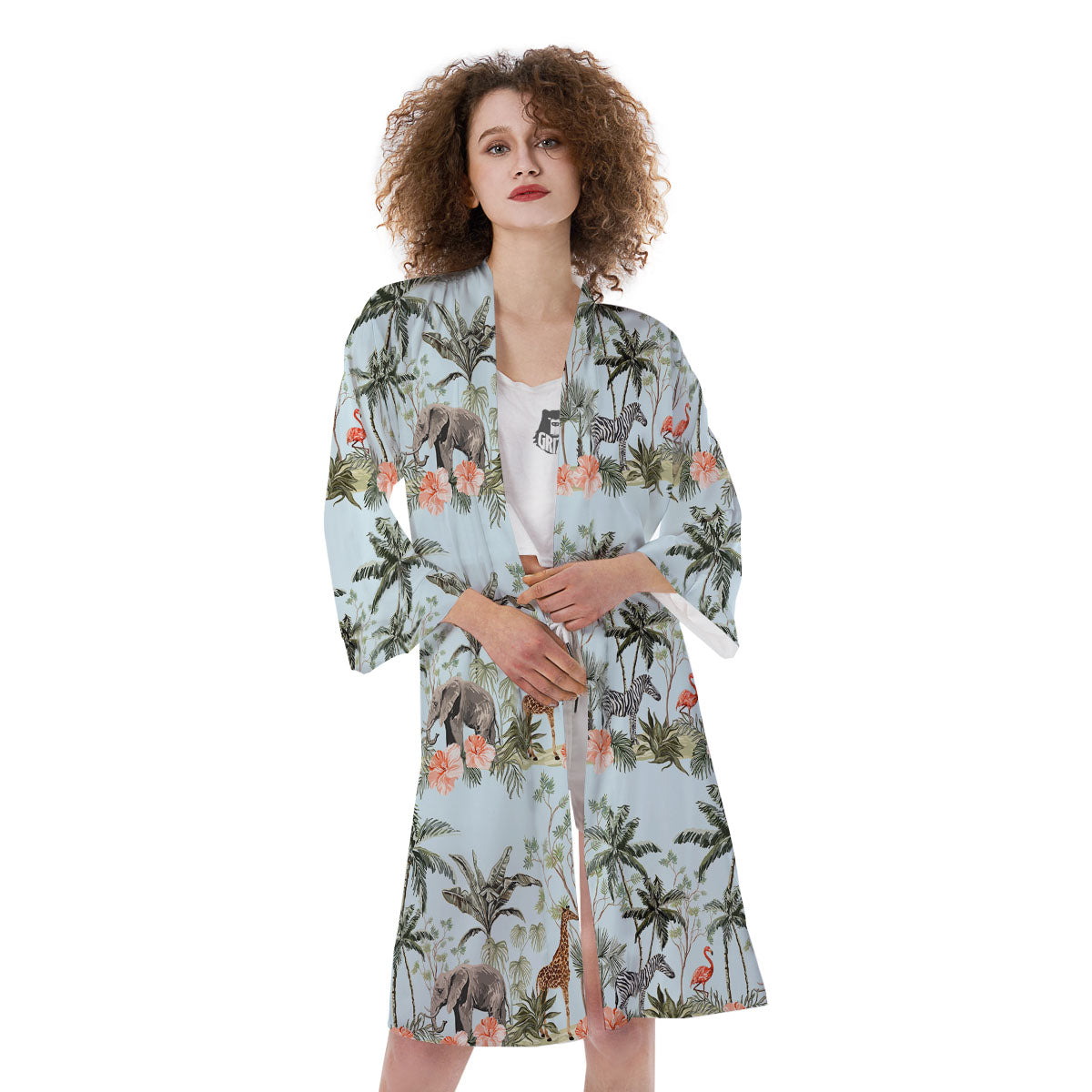Giraffe Tropical Zebra Print Pattern Kimono-grizzshop
